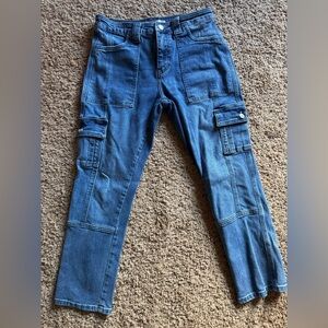 KanCan High Rise Cargo Jeans Women’s – Stretch Utility Denim